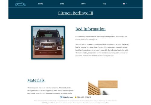 Bed For Citroen Berlingo III Price
