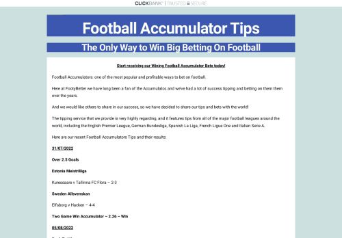 Football Accumulator Tips results